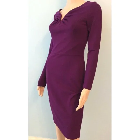 fitted lace wedding dress Escada Purple Silk Dress